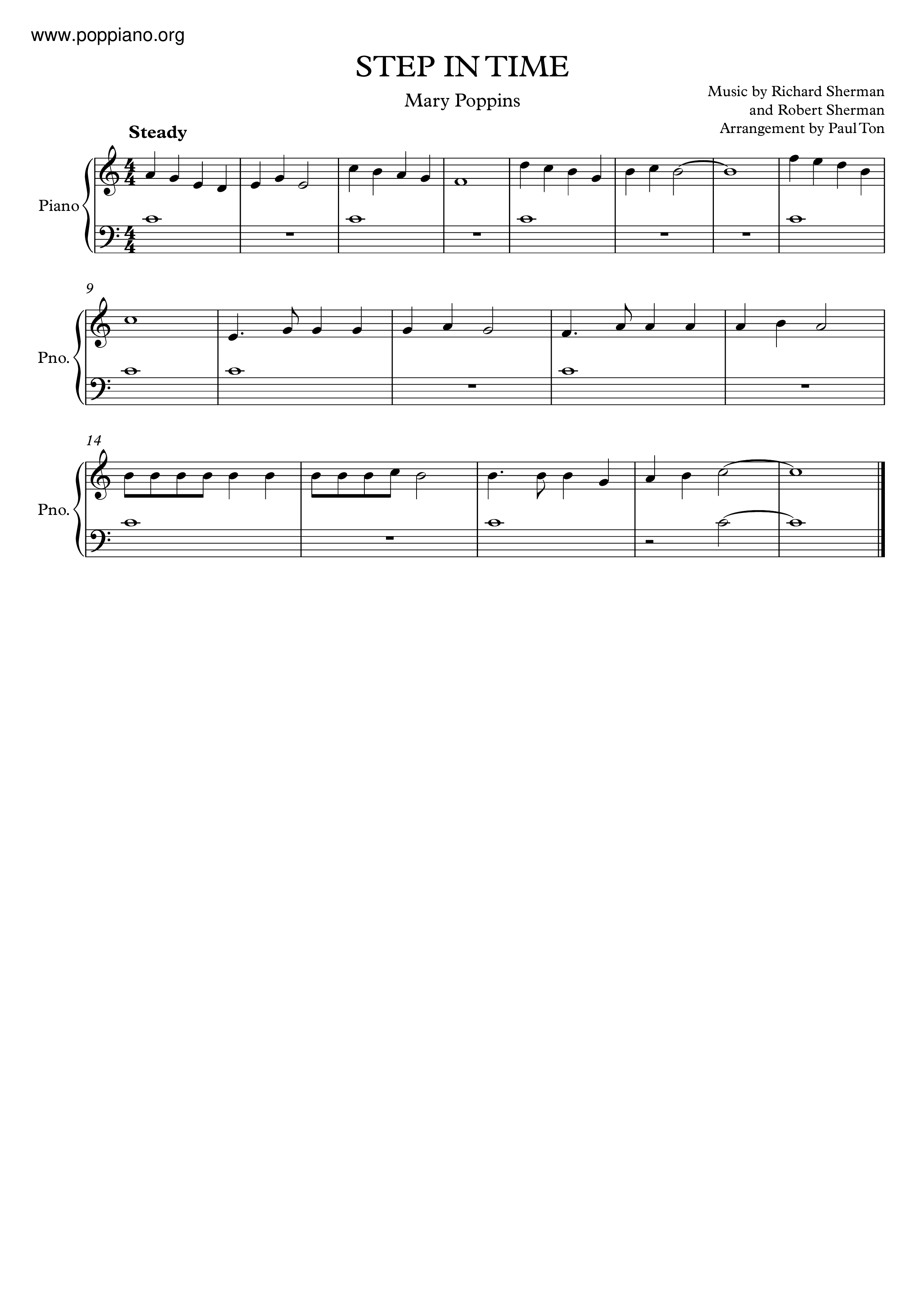 Mary Poppins Step In Time Sheet Music Pdf Free Score Download ★