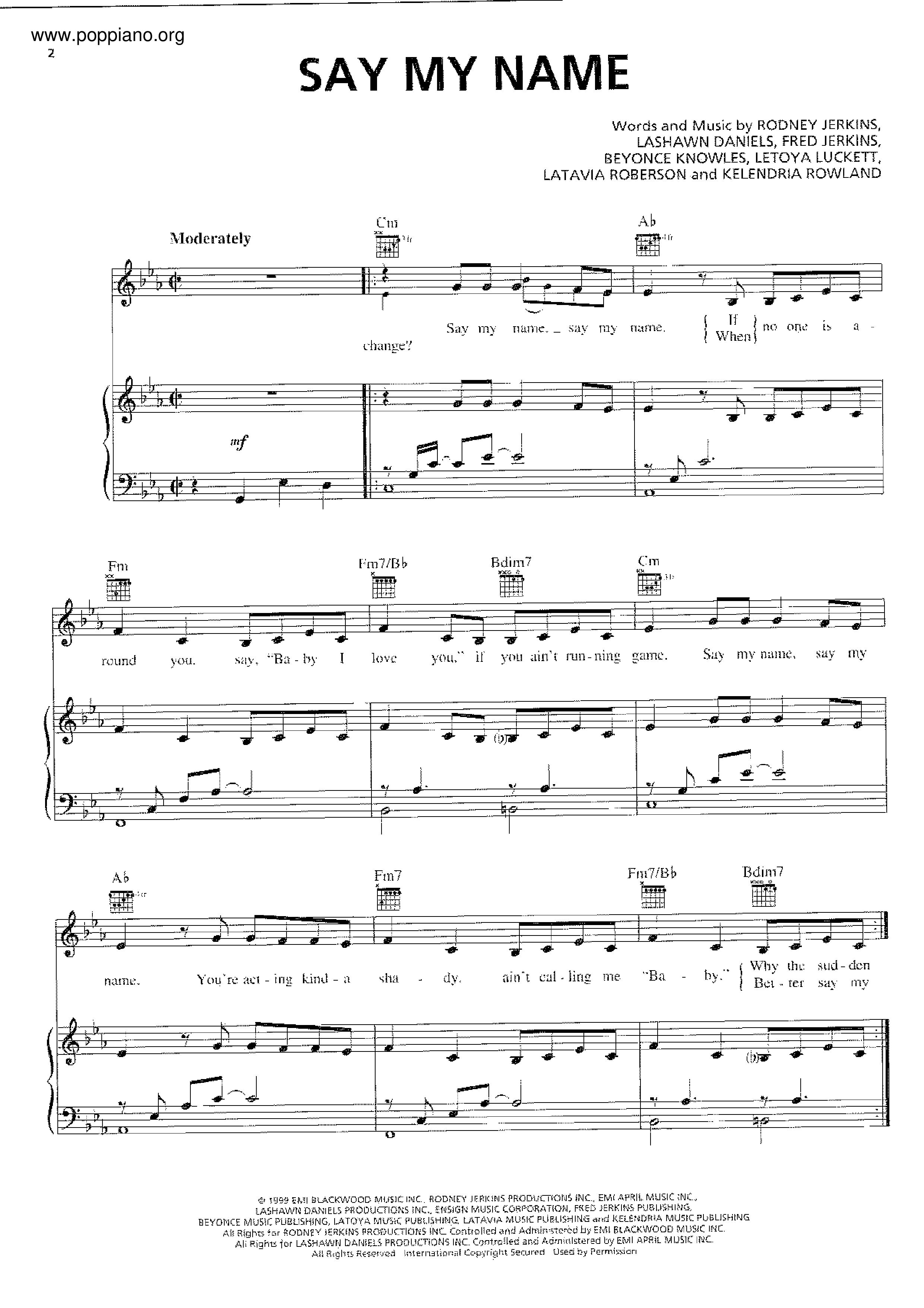 rodney-jerkins-say-my-name-sheet-music-pdf-free-score-download