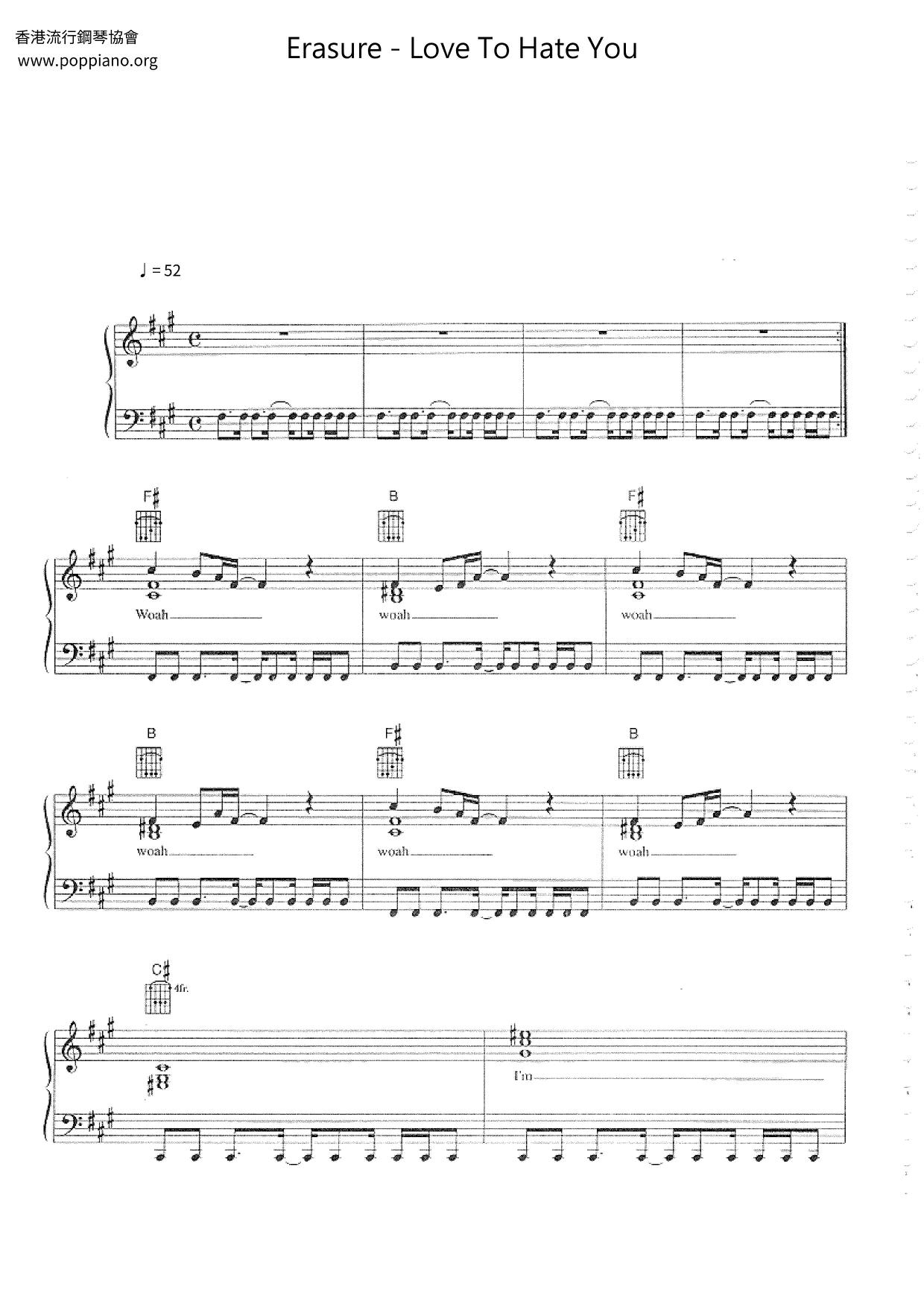 erasure-love-to-hate-you-sheet-music-pdf-free-score-download