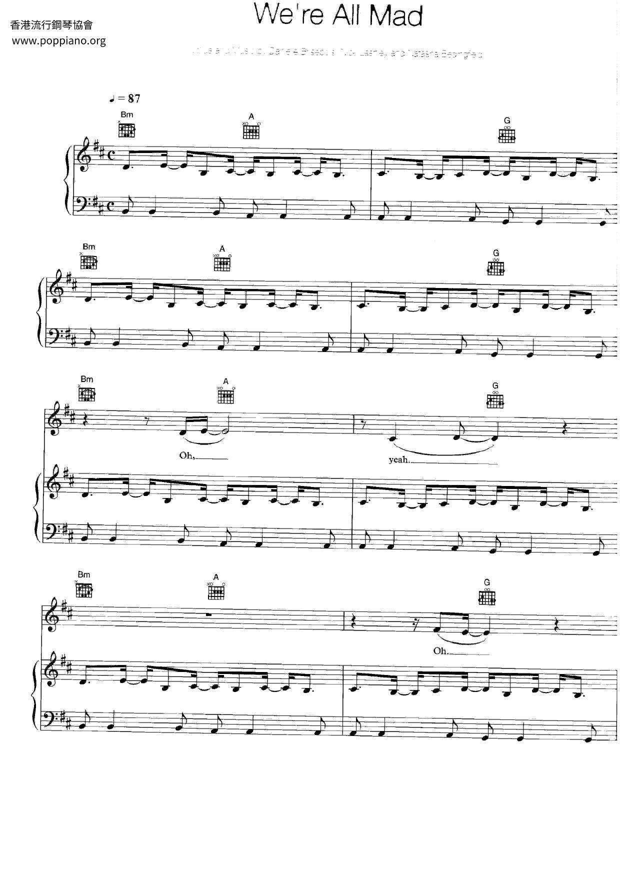 natasha-bedingfield-we-re-all-mad-sheet-music-pdf-free-score-download