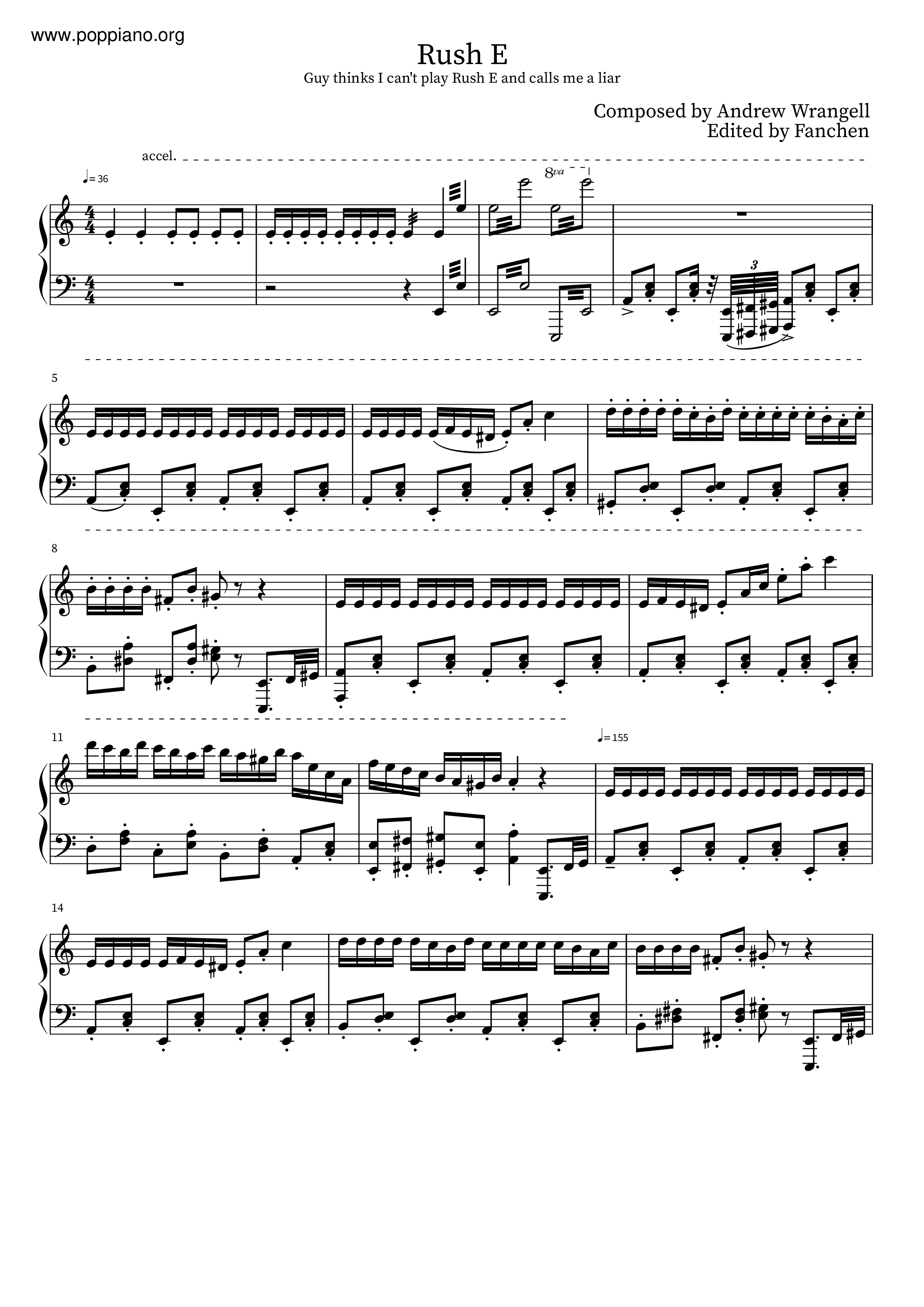 Andrew Wrangell Rush E Sheet Music Pdf Free Score Download ★ 3912