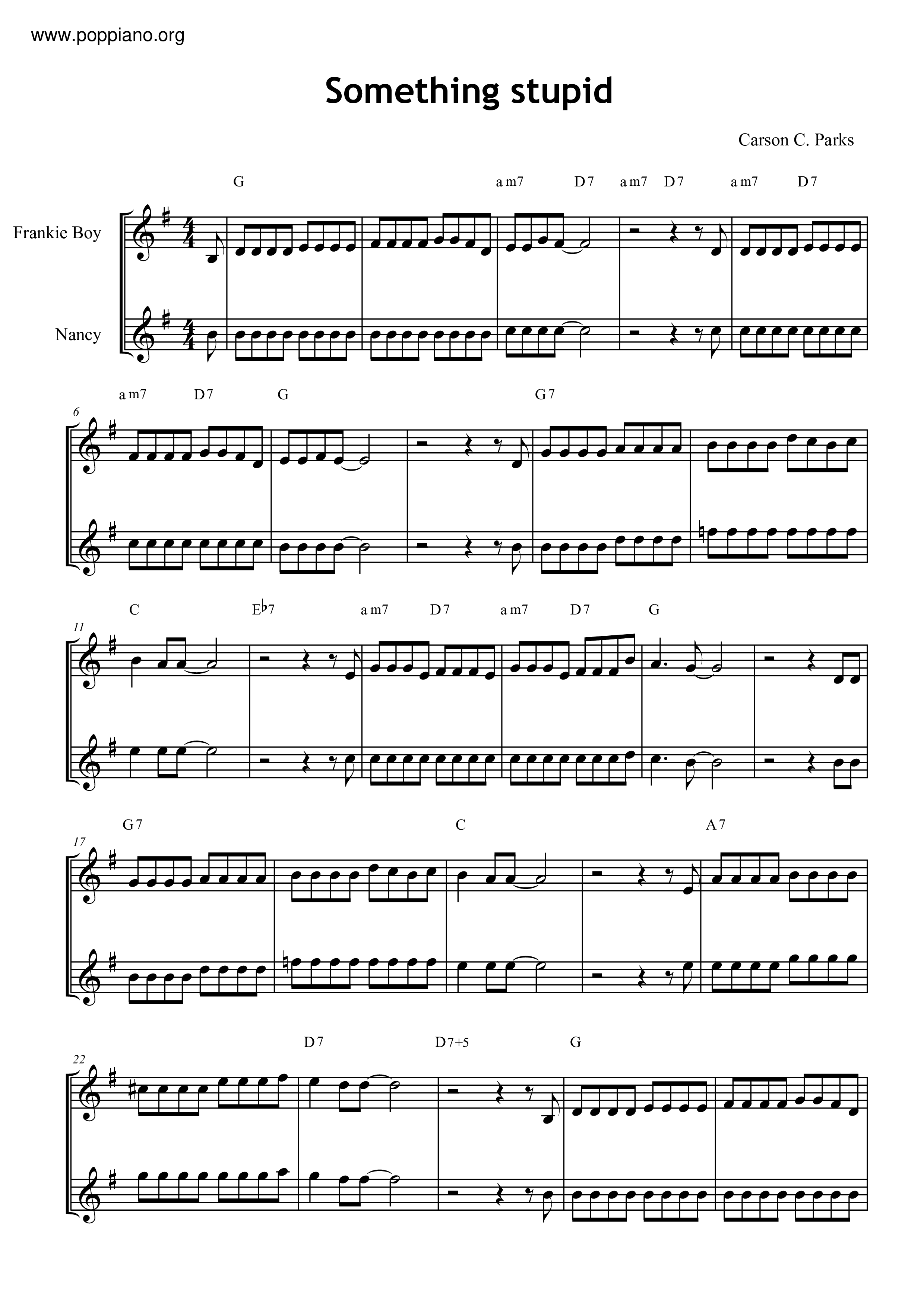 Somethin Stupid Sheet Music Piano Score Free Pdf Download Hk Pop Piano Academy ★ 5035